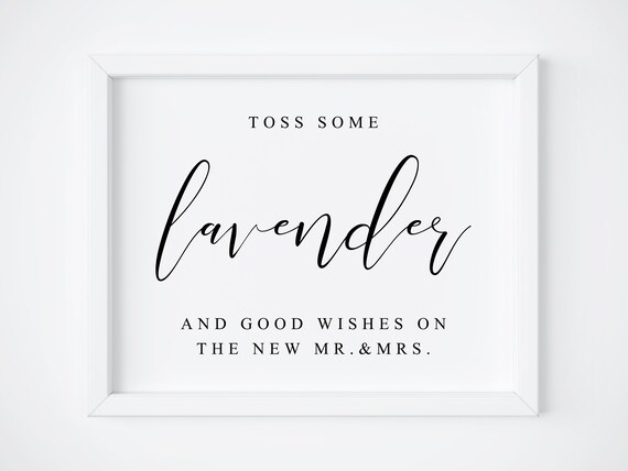 Wedding Lavender Toss Sign, Ceremony Send-Off Print