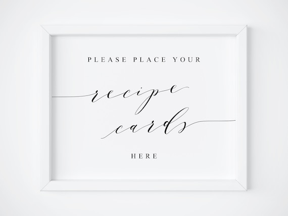 Wedding Recipe Card Recipe Print, Bridal Shower