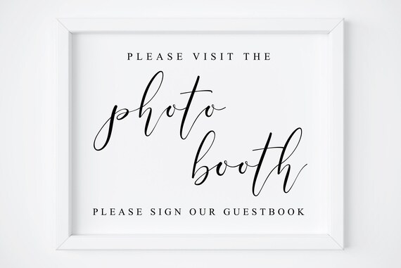 Photo Booth Guestbook Wedding Guest Book Sign Art Print