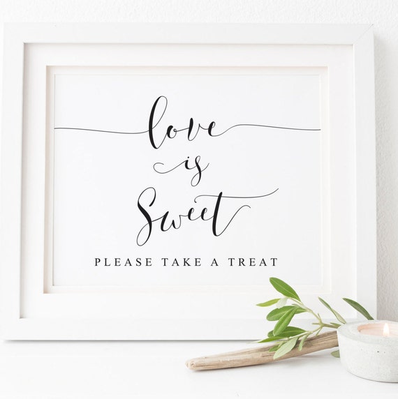 Love Is Sweet Sign, Wedding Candy Bar Poster