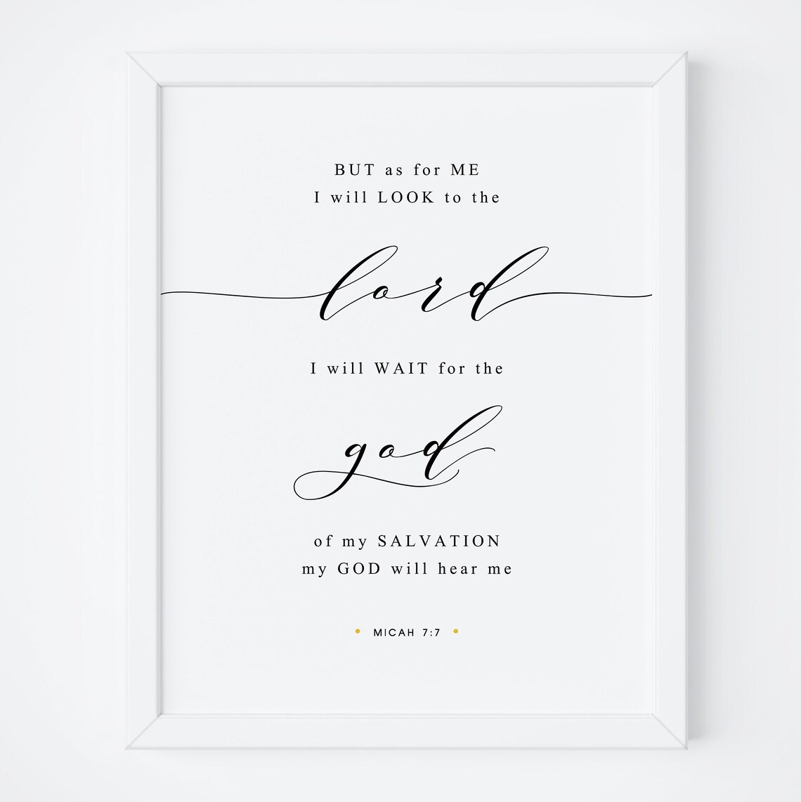 Micah 7:7 Bible Verse Scripture Art Print