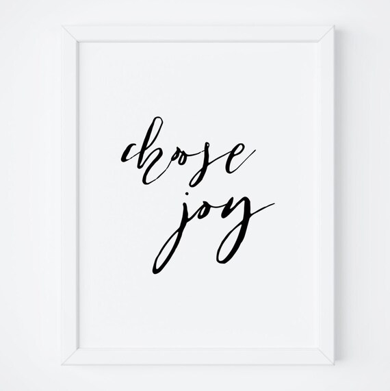 Choose Joy Handwritten Calligraphy Positive Happiness Quote Poster