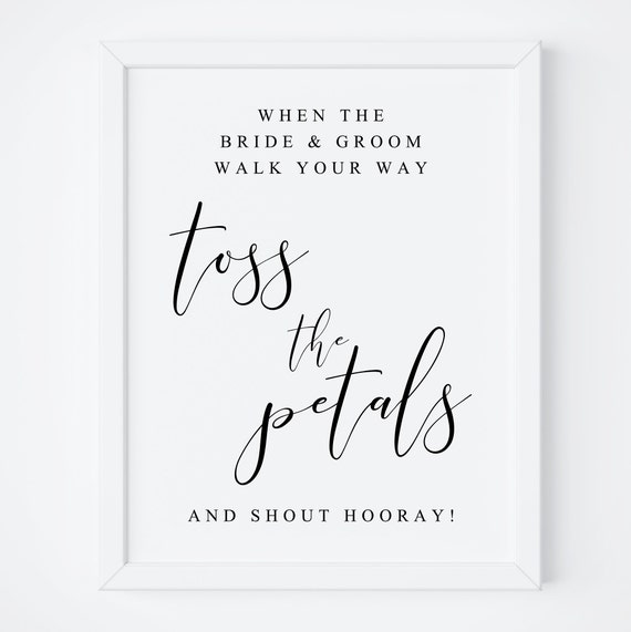 Wedding Petal Toss Sign, Ceremony Send-Off Art Print
