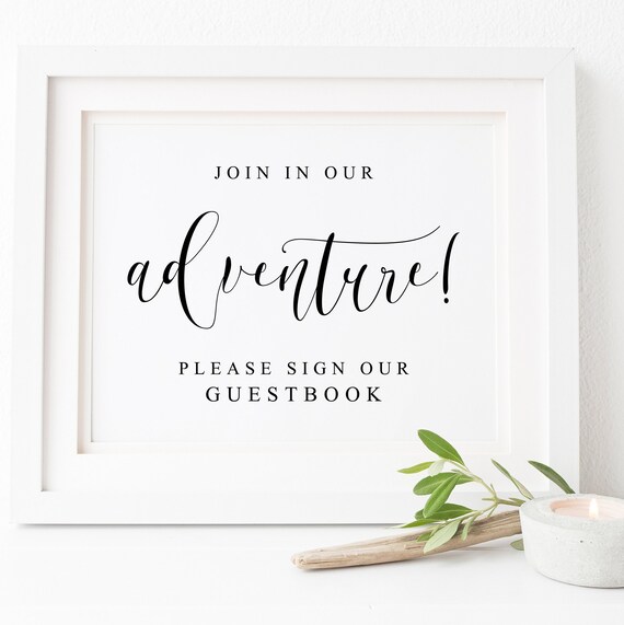 Adventure Wedding Guestbook Sign, Reception Poster