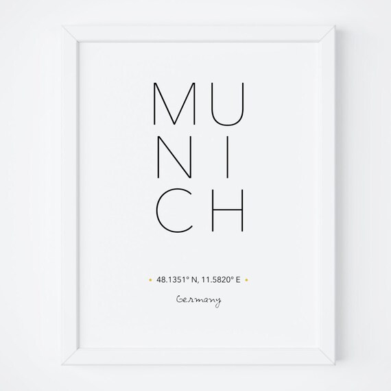 Munich Print Munich Poster Wall Art Munich Poster Munich Scandinavian Typography Art Travel Poster Wall Art Travel