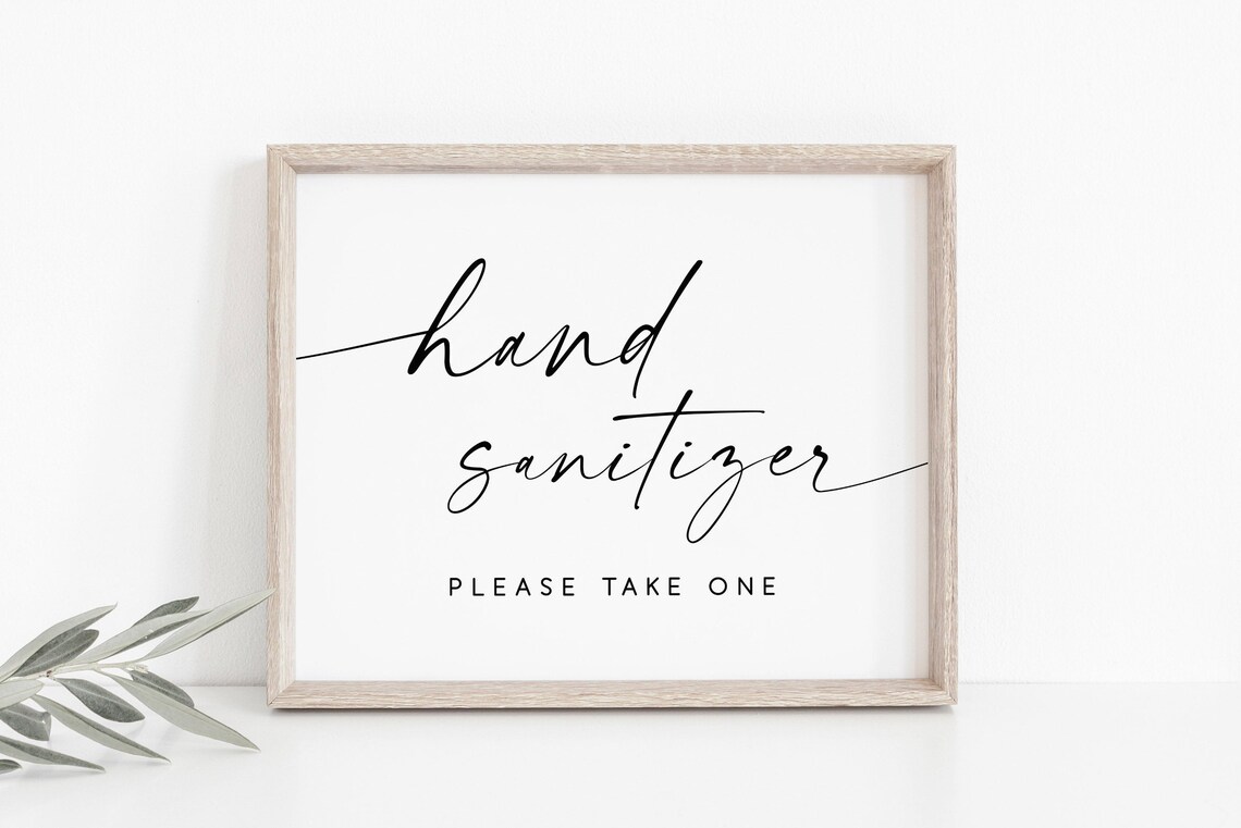 Hand Sanitizer Wedding Sign, Reception Table Poster