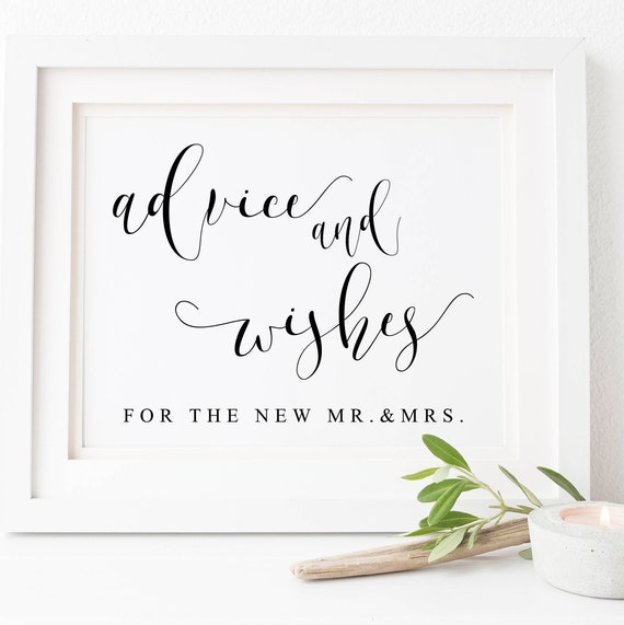 Advice And Wishes Wedding Sign, Guestbook Art Print