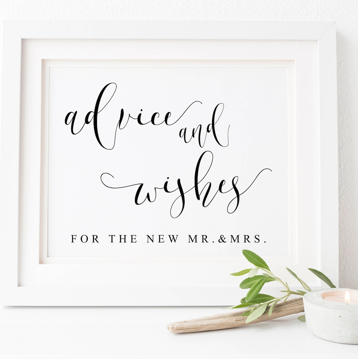 Advice And Wishes Wedding Sign, Guestbook Art Print