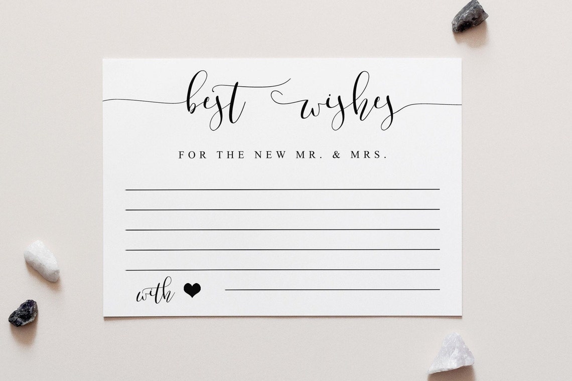 Best Wishes For The New Mr And Mrs Wedding Card Print Design
