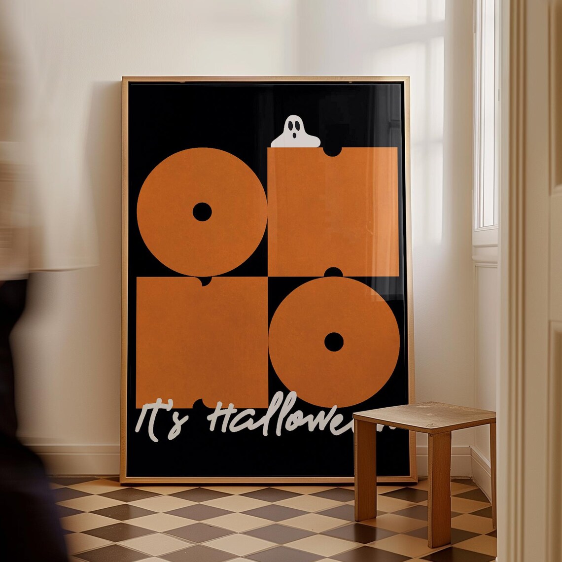 Its Halloween Bold Orange Retro Typography Cute Ghost Party Poster