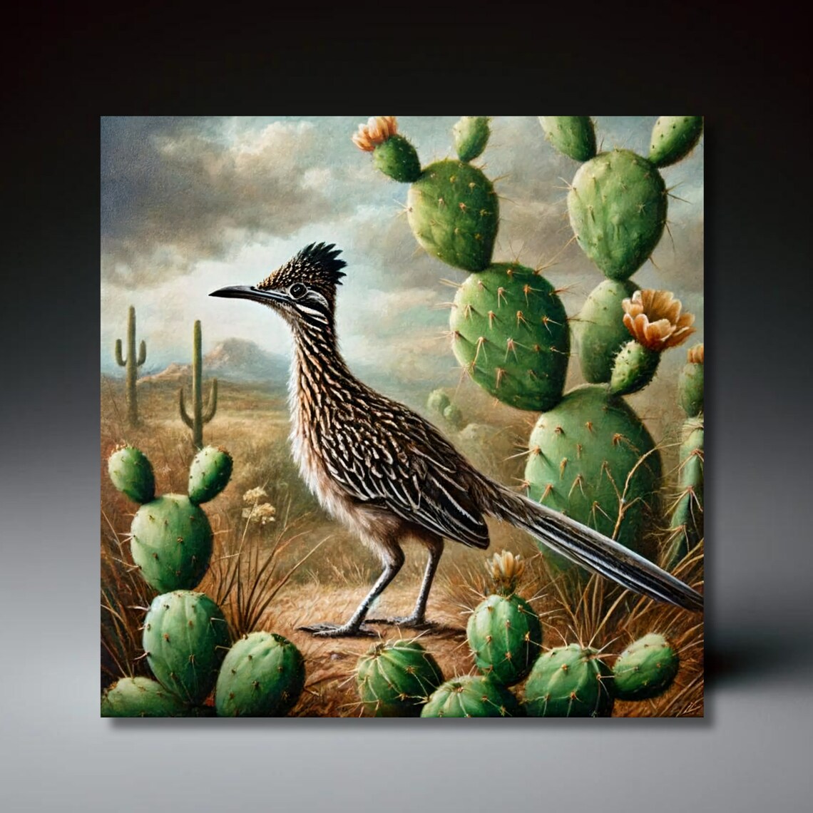 Roadrunner Southwestern Desert Cactus Art Print