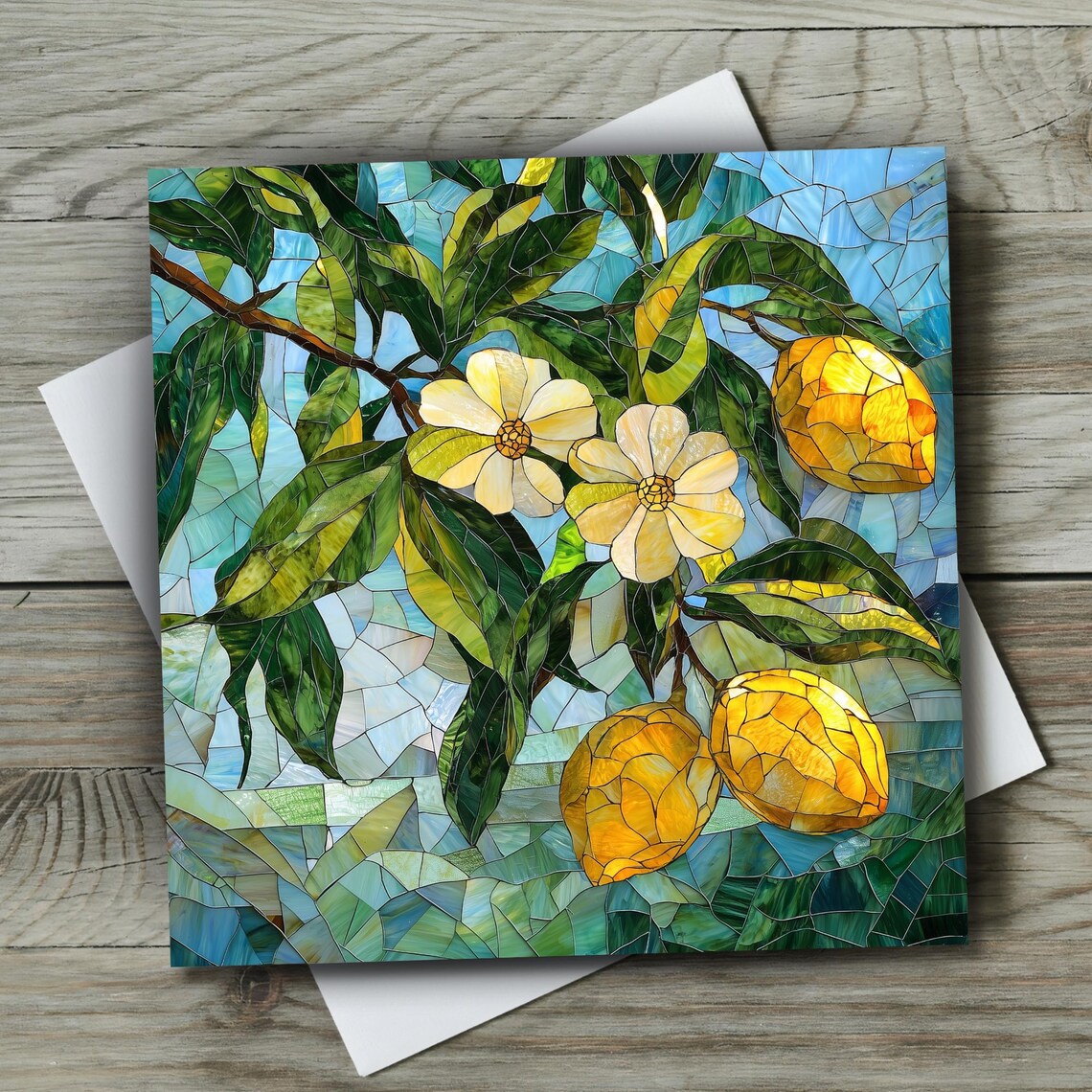 Mosaic Look Lemons, Kitchen Fruit Wall Art Print - Image 3