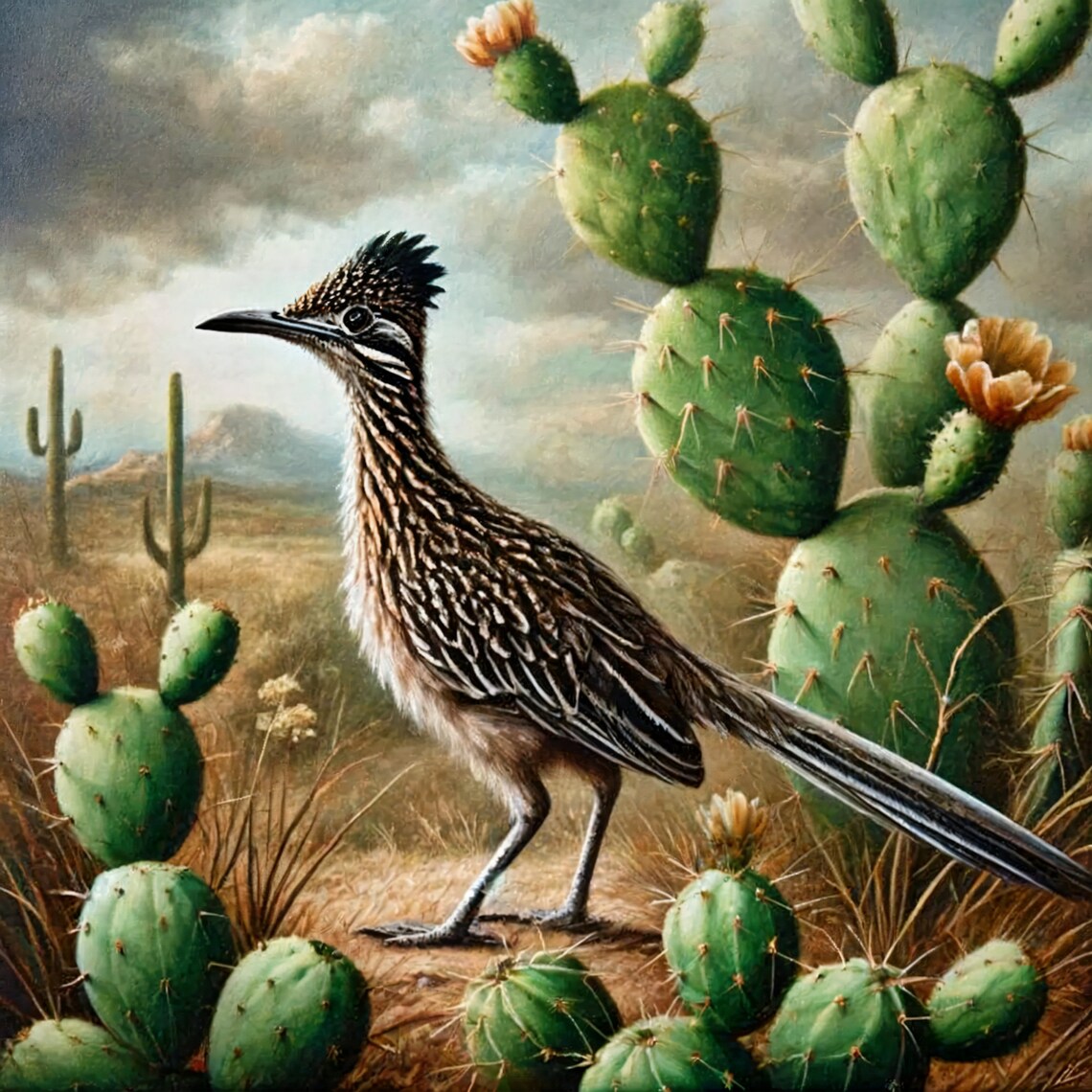 Roadrunner Southwestern Desert Cactus Art Print - Image 4