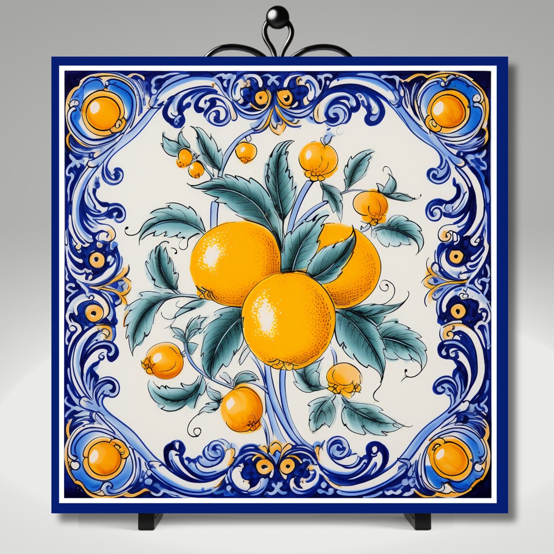 Deruta Style Italian Ceramic Tile, Lemon Kitchen Art - Image 4