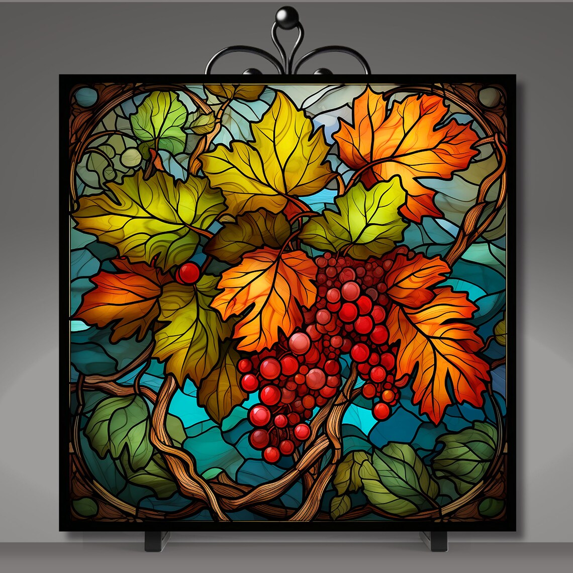 Autumn Leaves Thanksgiving Ceramic Tile Art Print - Image 5