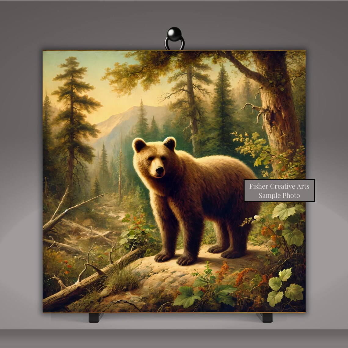 Brown Grizzly Bear Vintage Audubon Style Art Print - Image 5