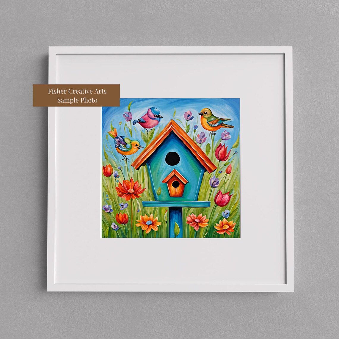 Whimsical Birdhouse Kitchen Art Print, Spring Decor - Image 2