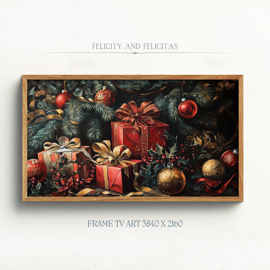 Dark Academia Christmas Gifts Still Life Frame TV Art Poster