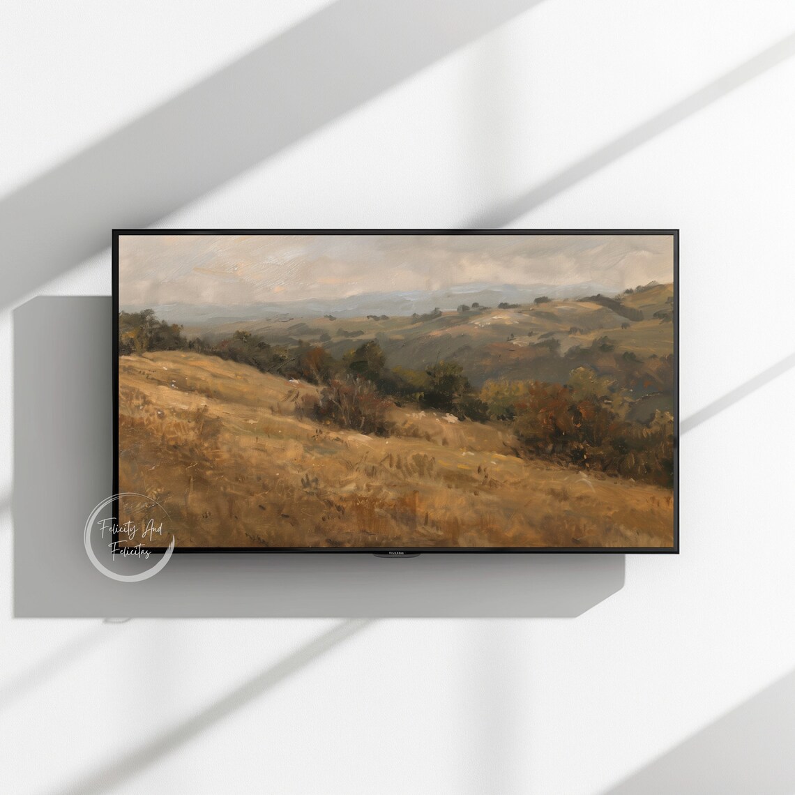 Moody Autumn Hills Landscape Oil Painting Golden Valley Poster - Image 3