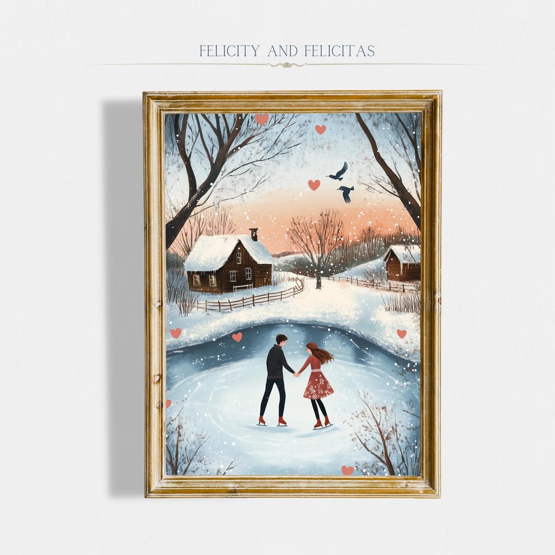Cute Valentines Day Wall Art Couple Valentines Day Art Valentines Day Painting Romantic - Image 6