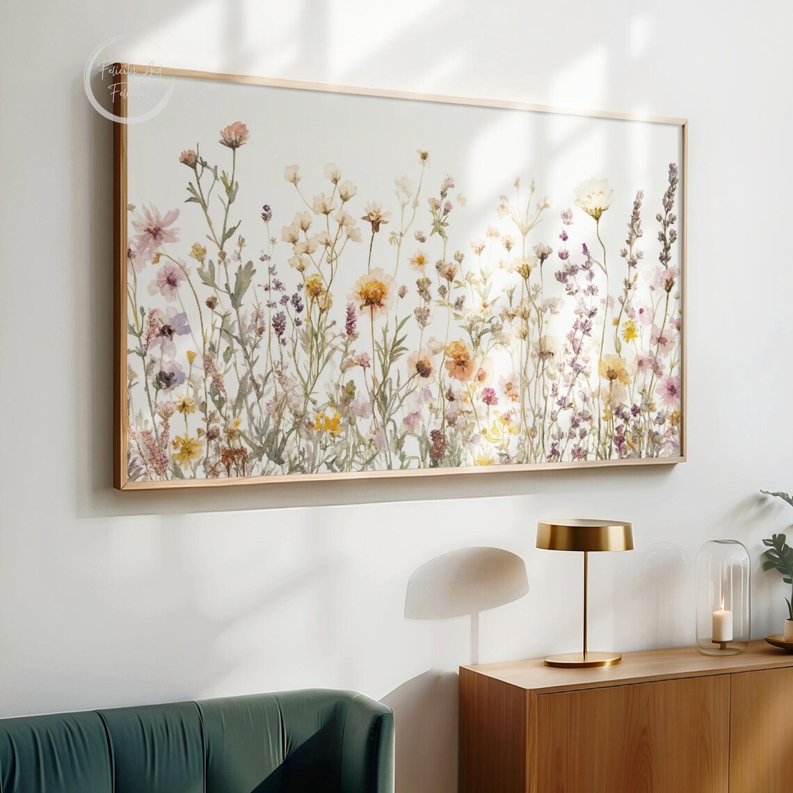 Abstract Wildflower Meadow Watercolor Summer Floral Field Wall Art - Image 4