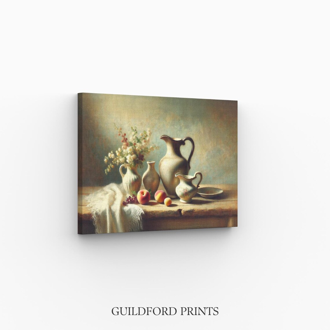 Vintage French Still Life Vase And Fruit, Poster - Image 3