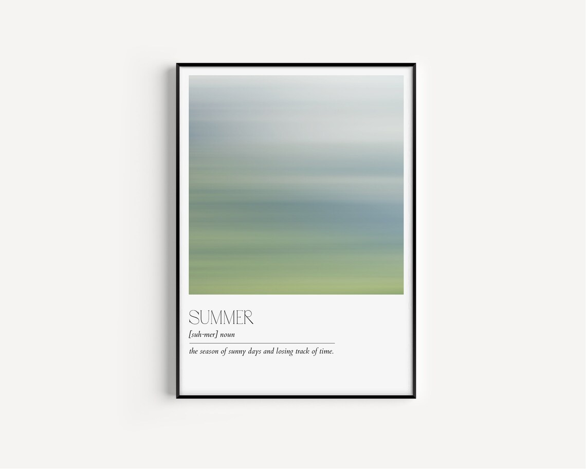 Summer Definition Minimalist Word Typography Art Print