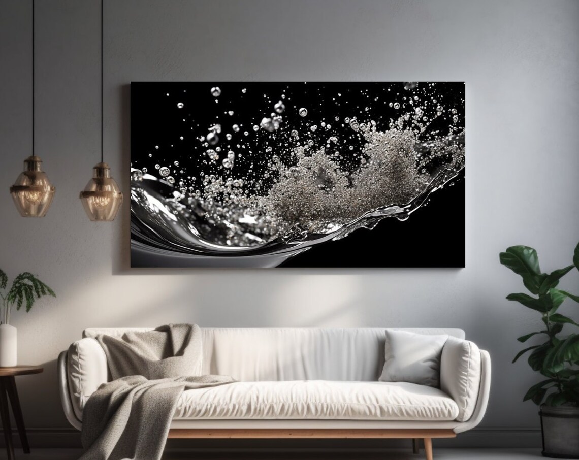 Water Splash Art Print, Home Decor Wall Hanging