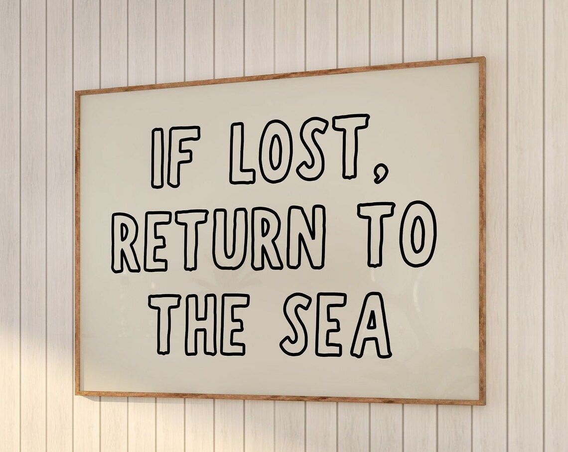 Cute Beach Quote Retro Typography Coastal Poster