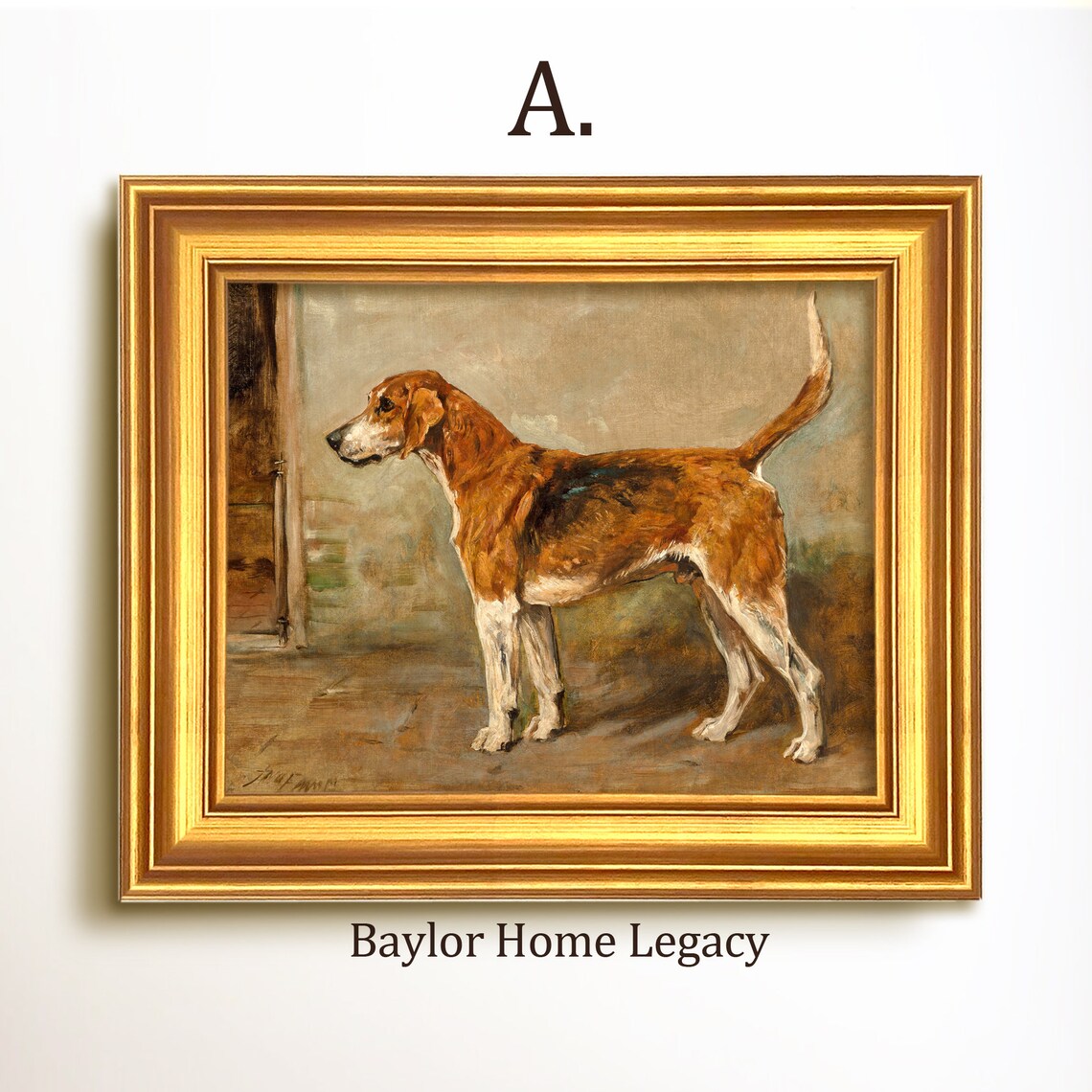 Fox Hound Oil Painting Print, British Dog Decor - Image 5