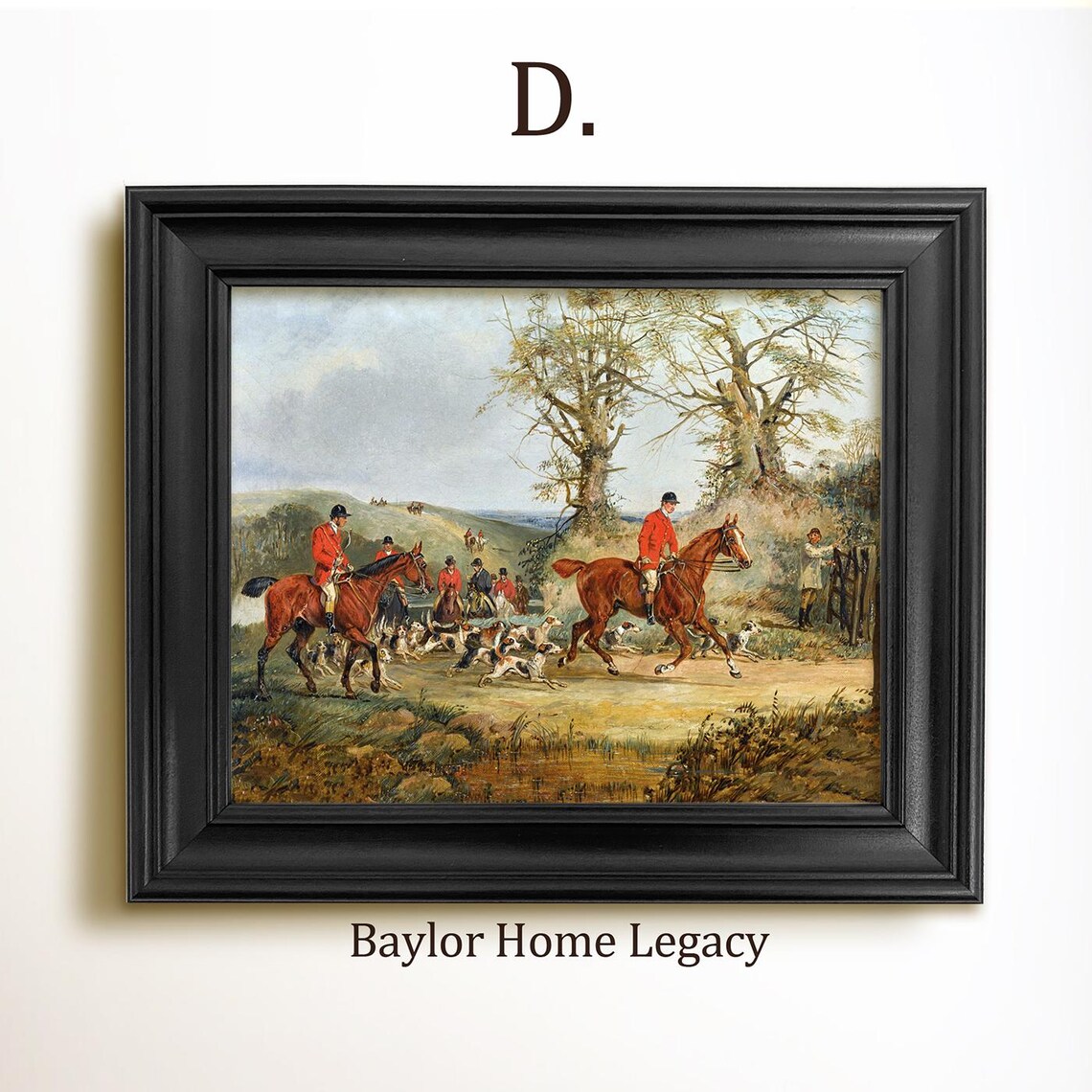 Fox Hunters On Horseback With Hounds Vintage Equestrian Hunt Scene Poster - Image 2