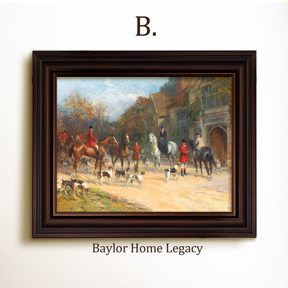 Fox Hunting Scene, English Equestrian Oil Painting Print - Image 4
