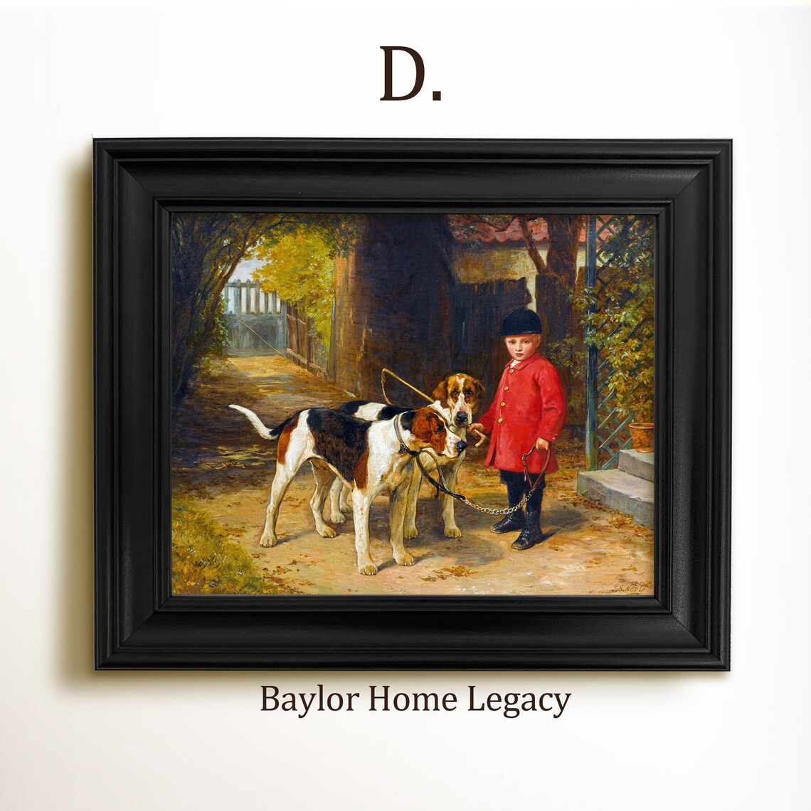 Boy With Foxhounds, Vintage Equestrian Art Print - Image 2