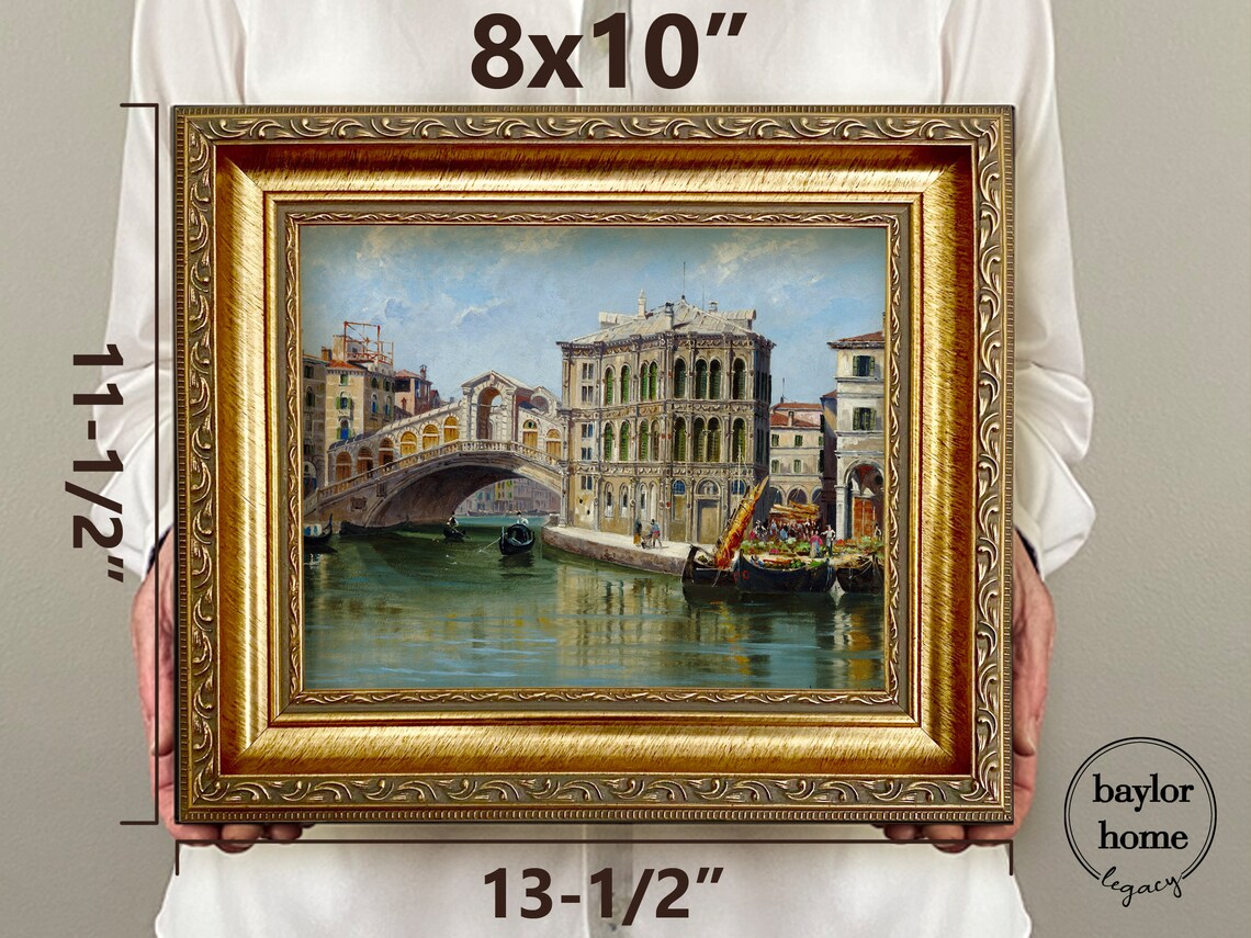 Venice Italy Rialto Bridge Grand Canal Gondolas Vintage Travel Poster - Image 4