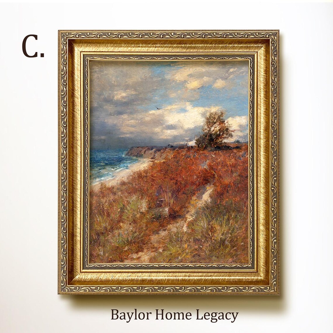 Martha's Vineyard Antique Oil Painting, Coast Art Print - Image 3