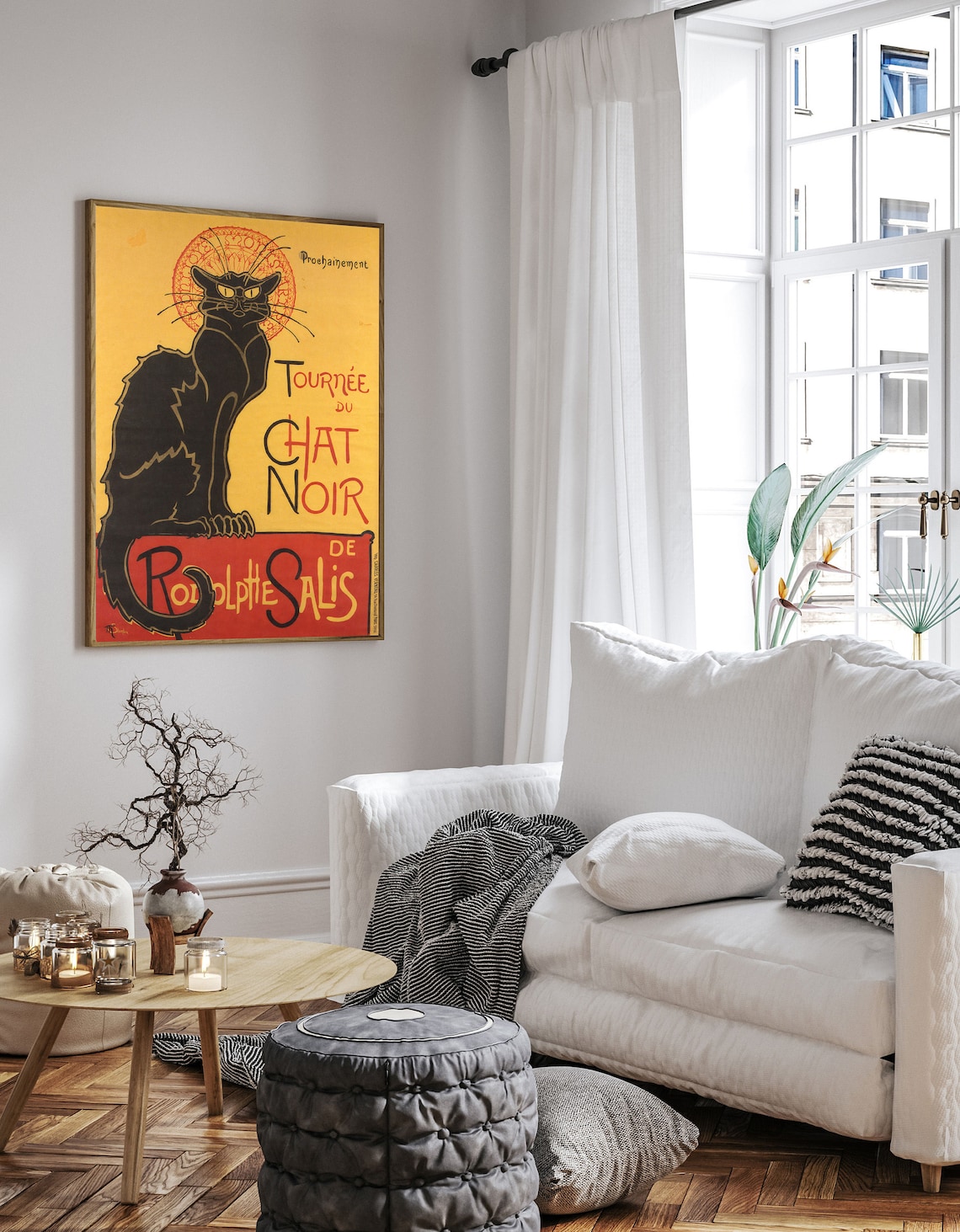 Le Chat Noir Vintage Poster, Théophile Steinlen