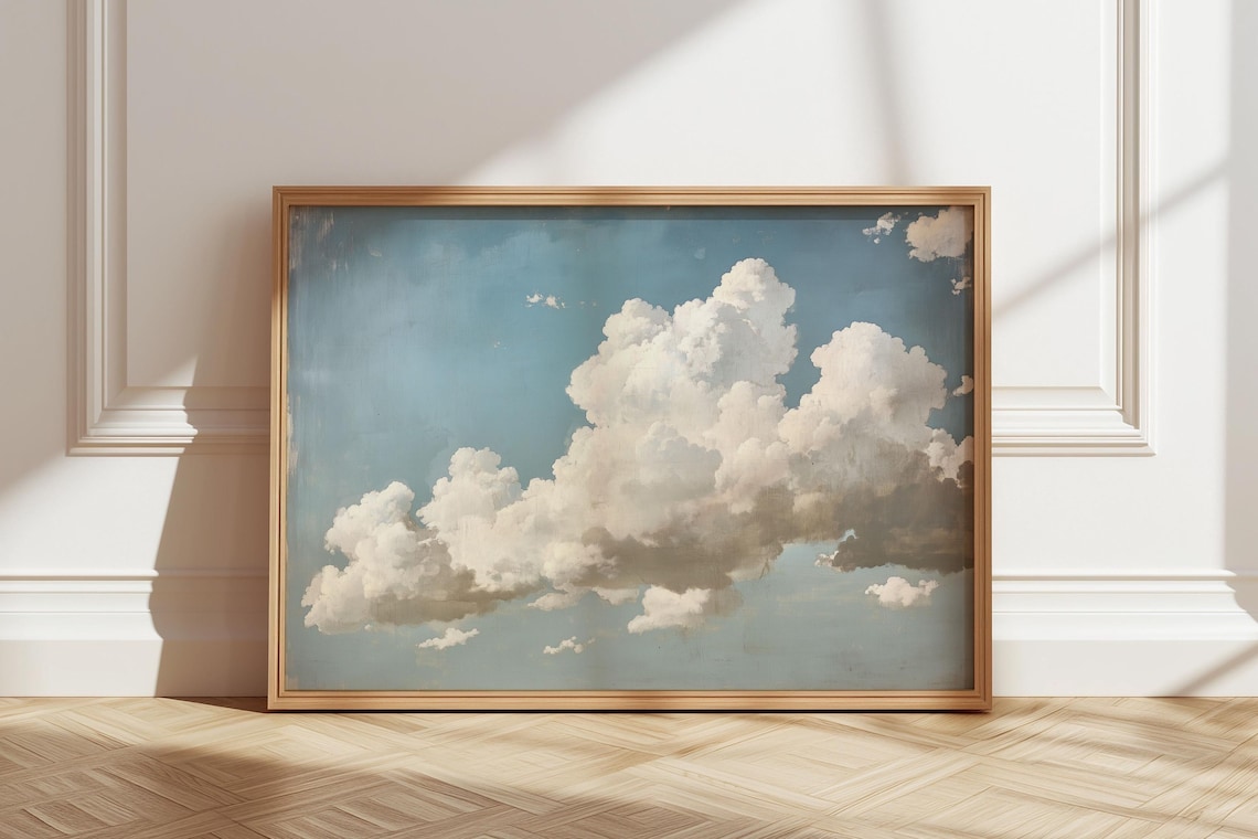 Cloud Vintage Landscape Art Print, Home Decor