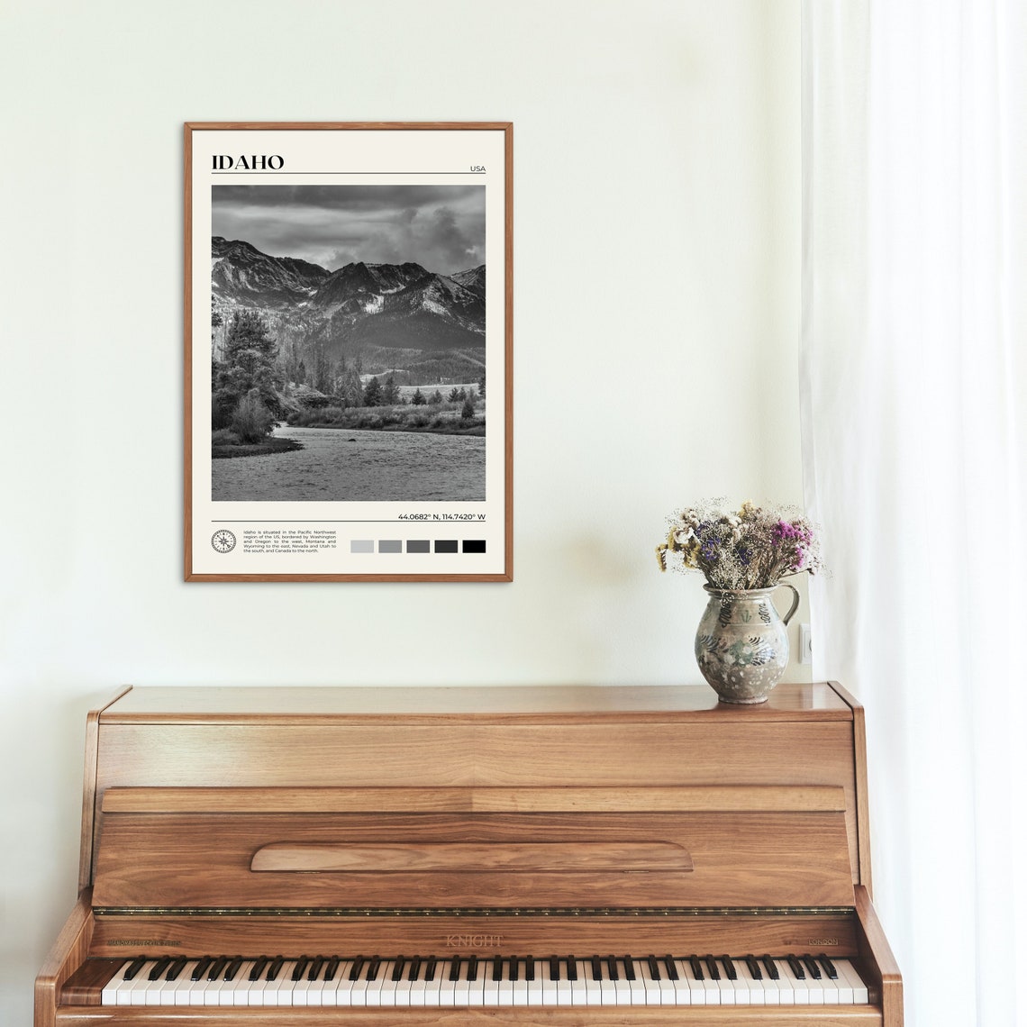 Black And White Idaho Print Idaho Wall Art Idaho Poster Idaho Photo Idaho Poster Print Idaho Wall Decor United States Poster Print - Image 2