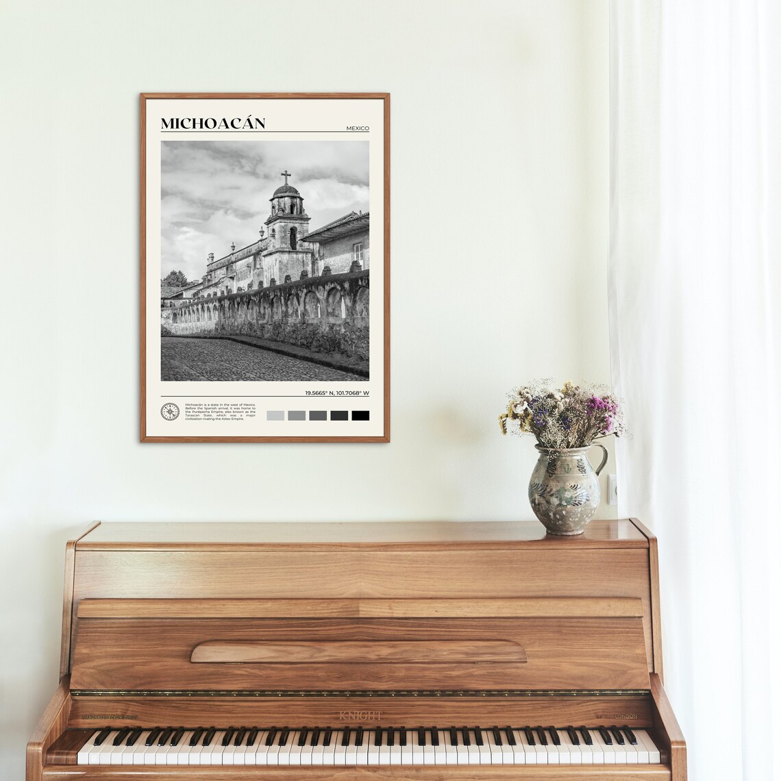 Michoacan, Mexico Black and White Wall Art Print - Image 2