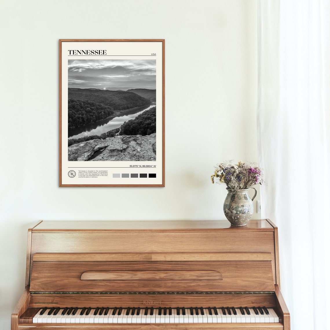 Black And White Tennessee Print Tennessee Wall Art Tennessee Poster Tennessee Photo Tennessee Poster Print Tennessee Wall Decor Usa - Image 2