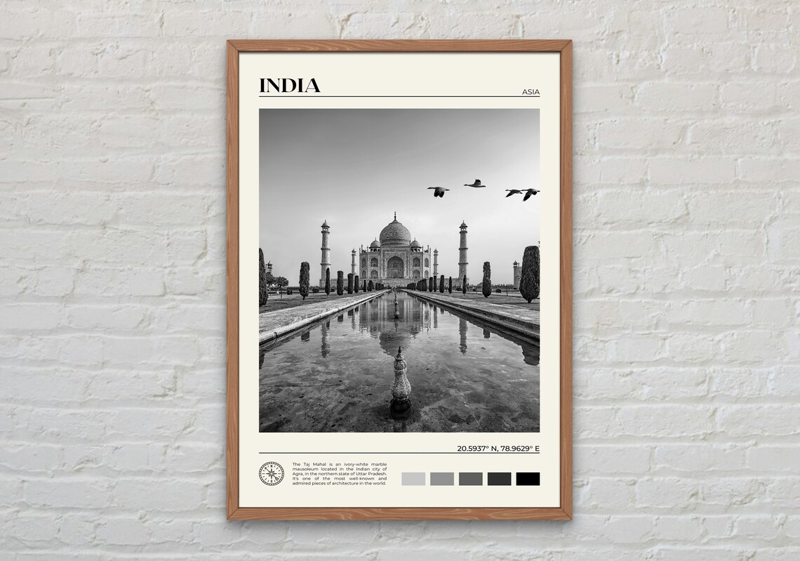India Travel Poster, Mumbai Asia Wall Art