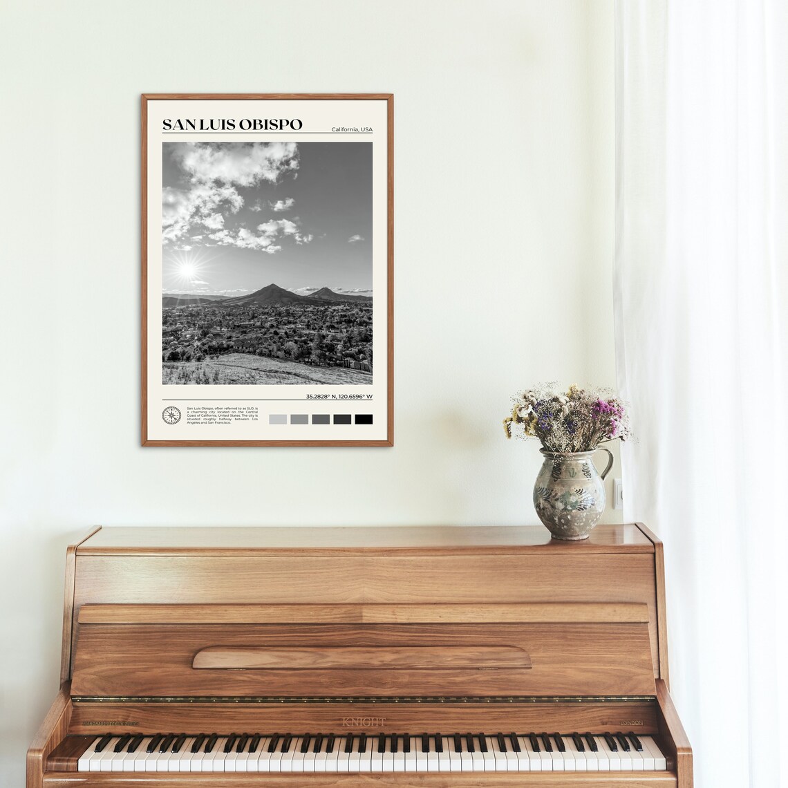 San Luis Obispo Black and White Travel Poster - Image 2
