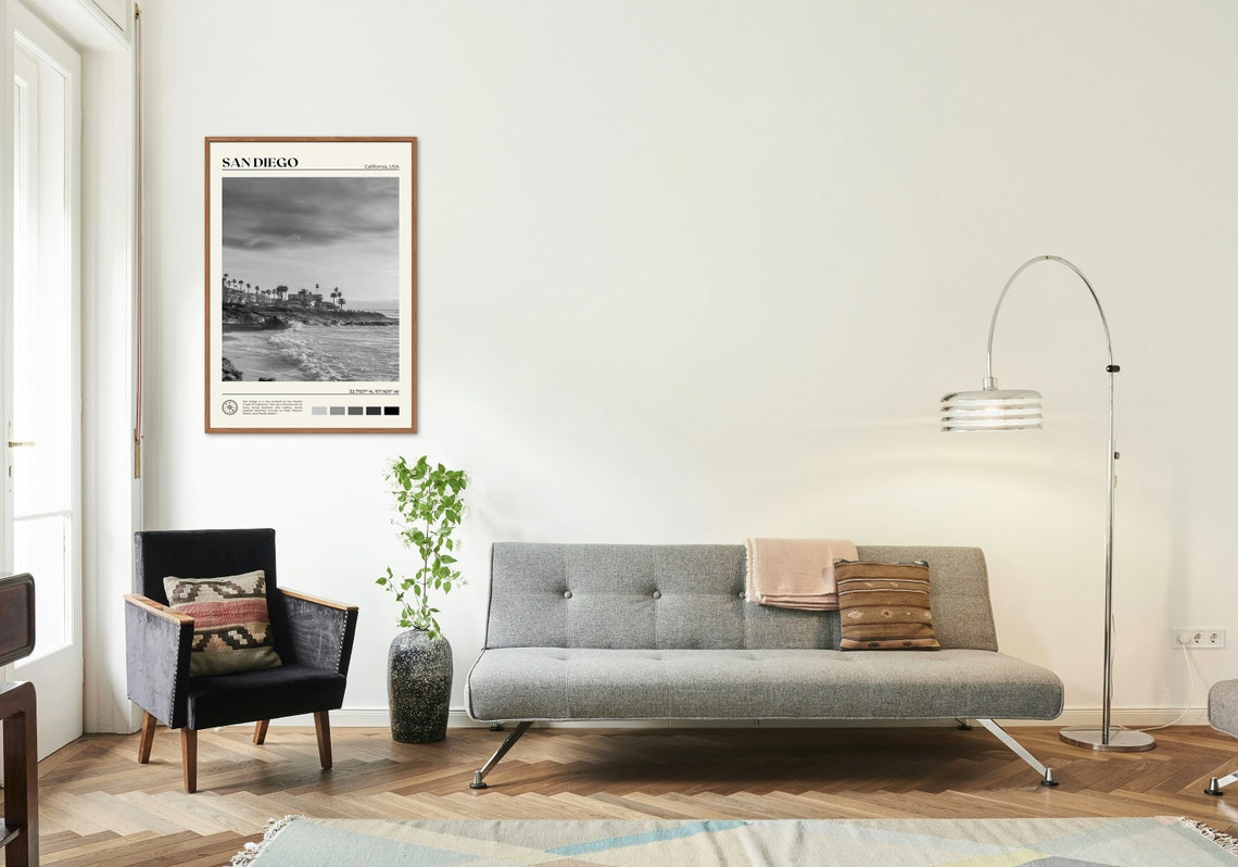 Black And White San Diego Print San Diego Wall Art San Diego Poster San Diego Photo San Diego Poster Print California Poster Print - Image 3