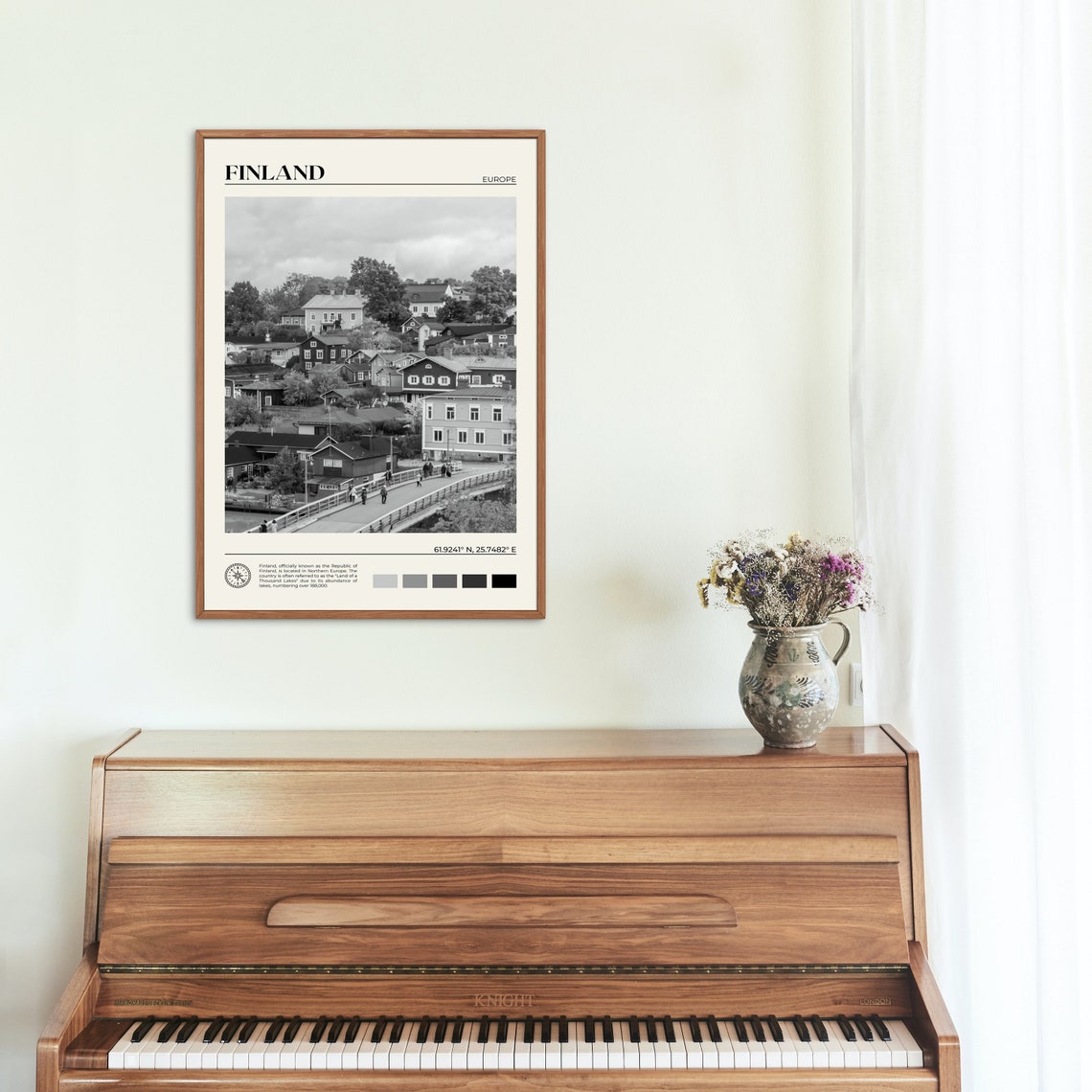 Black And White Finland Print Finland Wall Art Finland Poster Finland Photo Finland Poster Print Finland Wall Decor Europe Print - Image 2