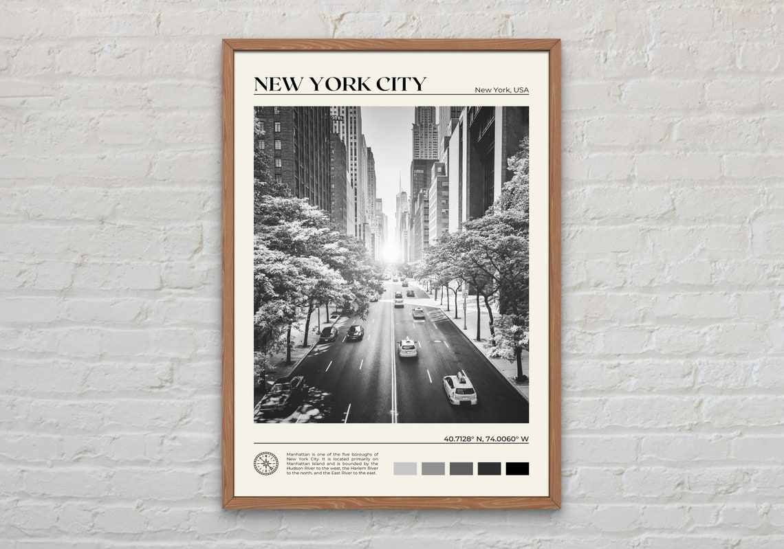 Black And White New York City Print New York City Wall Art New York City Poster New York City Photo New York City Poster Print