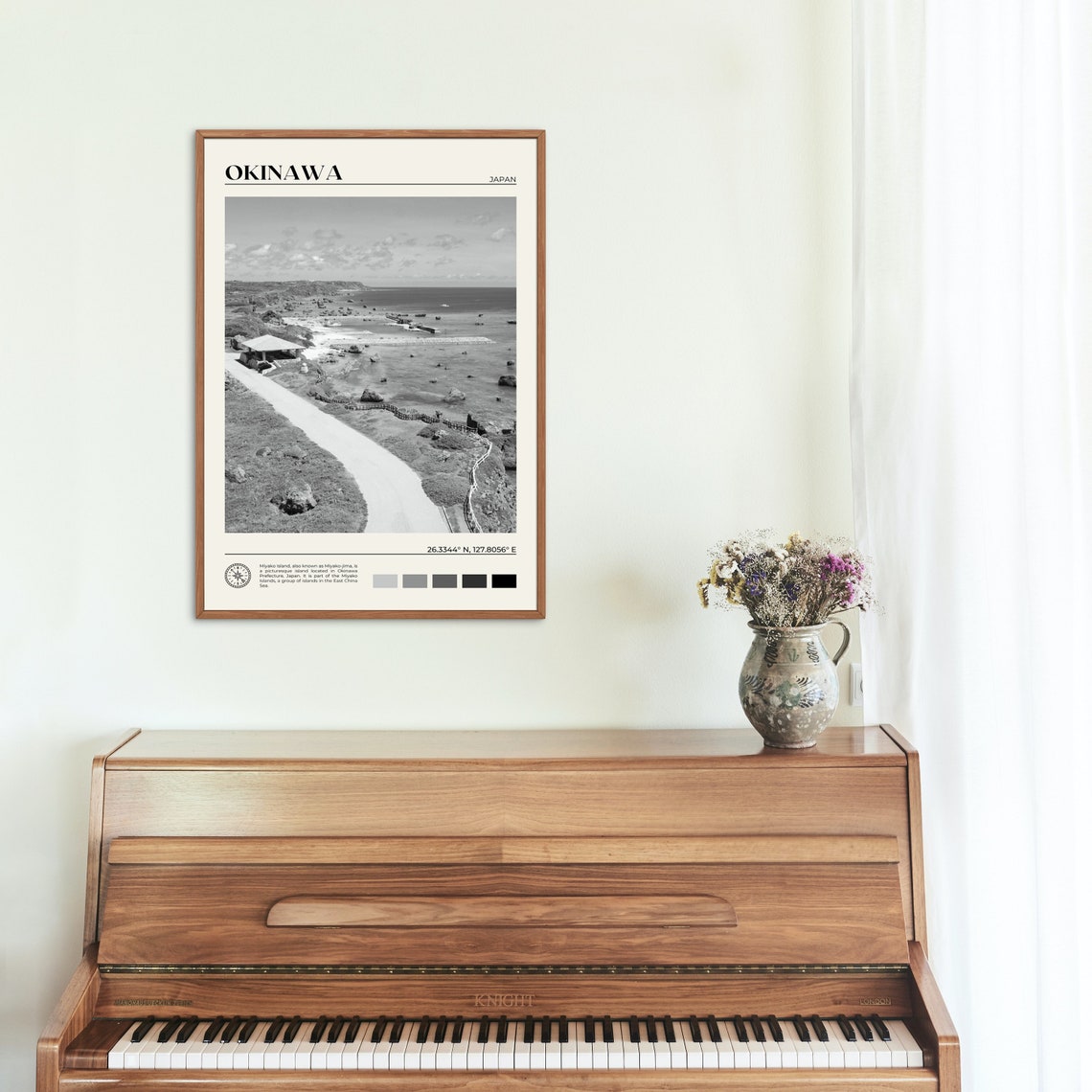 Black And White Okinawa Island Print Okinawa Wall Art Okinawa Poster Okinawa Photo Okinawa Poster Print Okinawa Wall Decor Japan - Image 3