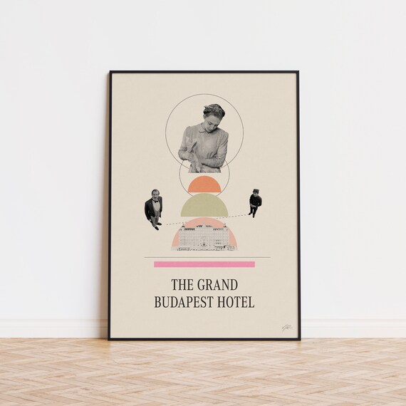 The Grand Budapest Hotel Minimalist Movie Collage Art Poster
