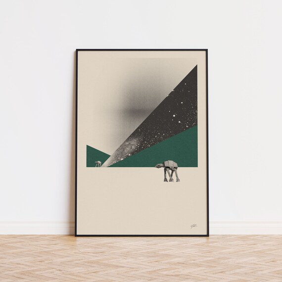Star Wars Inspired AT AT Walker Minimalist Geometric Space Art Poster