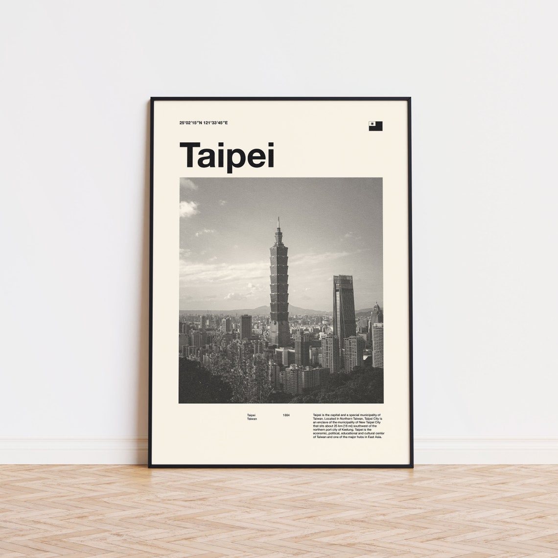 Taipei Art Print Kyoto Poster Taipei Wall Art Mid Century Poster Travel Print Art Taiwan Vintage Poster - Image 4