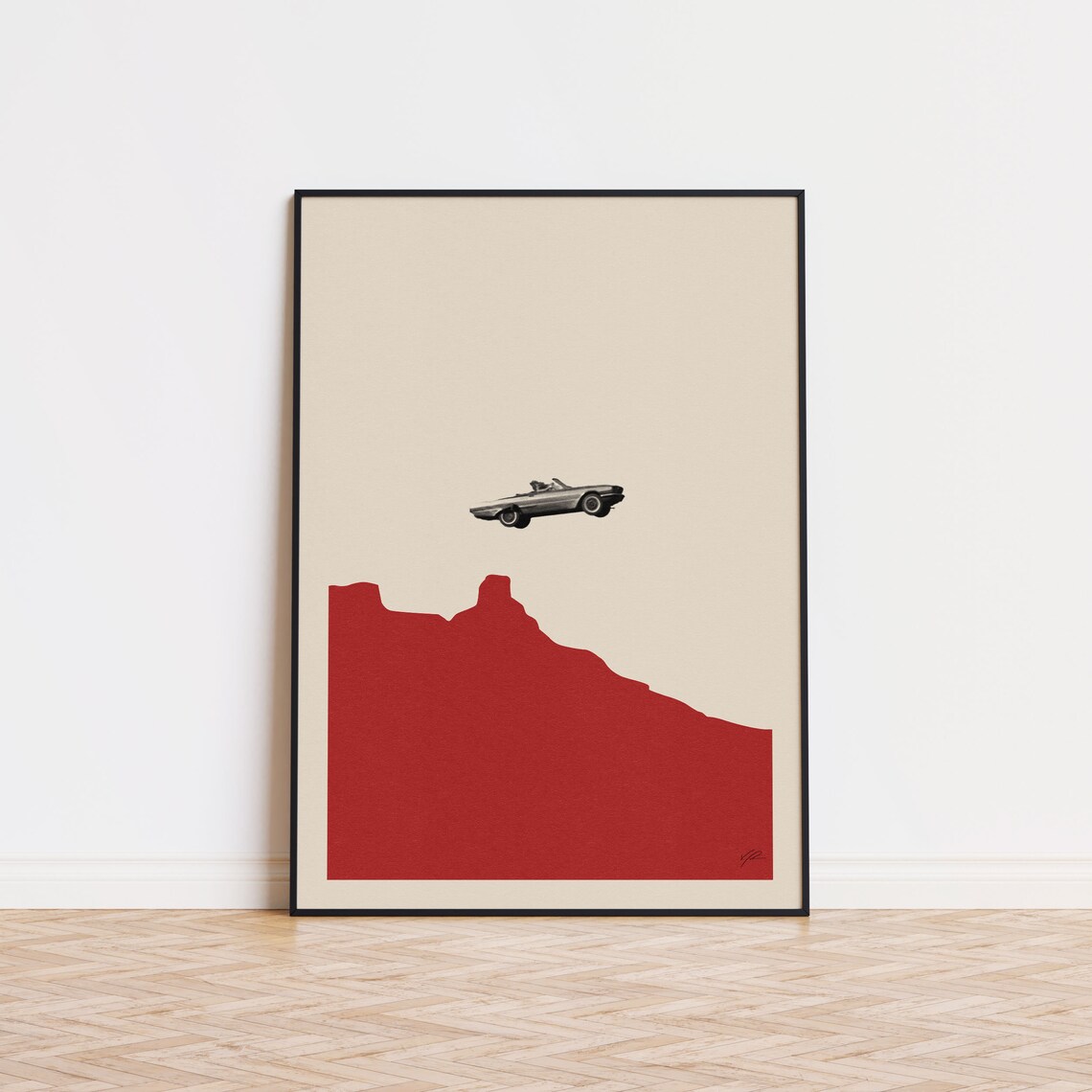 Thelma and Louise Convertible Canyon Finale Minimalist Movie Poster Art